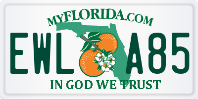 FL license plate EWLA85