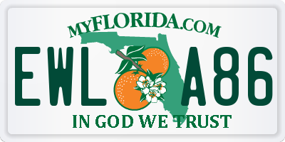 FL license plate EWLA86