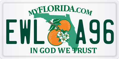 FL license plate EWLA96