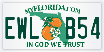 FL license plate EWLB54