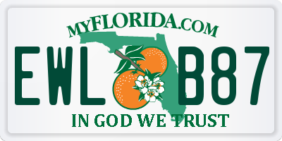 FL license plate EWLB87