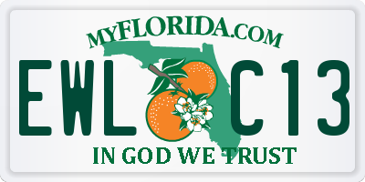 FL license plate EWLC13