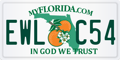 FL license plate EWLC54