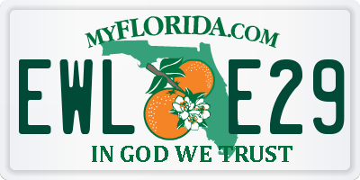 FL license plate EWLE29