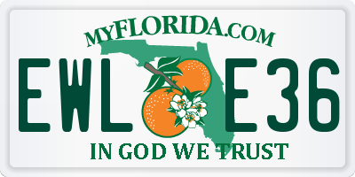 FL license plate EWLE36