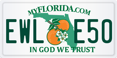 FL license plate EWLE50
