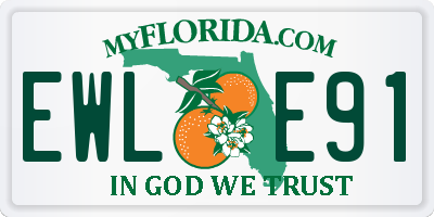 FL license plate EWLE91