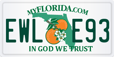FL license plate EWLE93