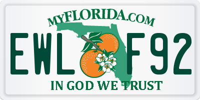 FL license plate EWLF92