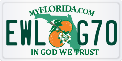 FL license plate EWLG70