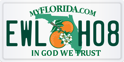 FL license plate EWLH08