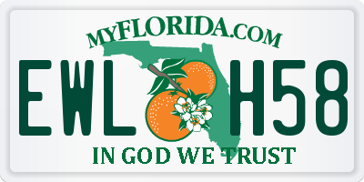 FL license plate EWLH58
