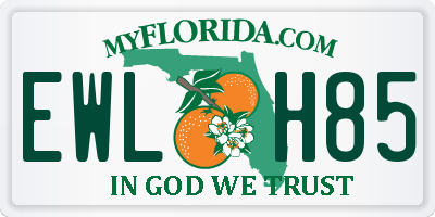 FL license plate EWLH85