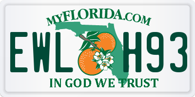 FL license plate EWLH93