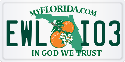 FL license plate EWLI03