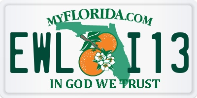 FL license plate EWLI13