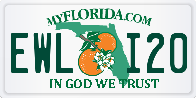 FL license plate EWLI20