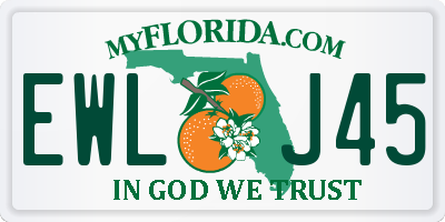 FL license plate EWLJ45