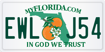FL license plate EWLJ54