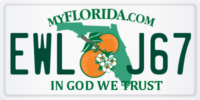 FL license plate EWLJ67