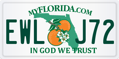 FL license plate EWLJ72