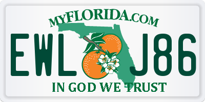 FL license plate EWLJ86