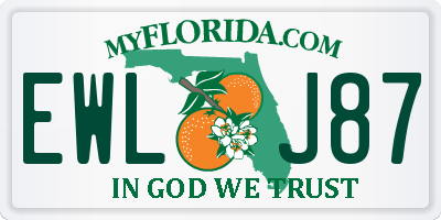 FL license plate EWLJ87