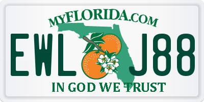FL license plate EWLJ88