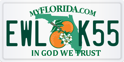 FL license plate EWLK55