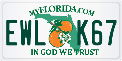 FL license plate EWLK67