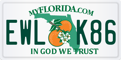 FL license plate EWLK86