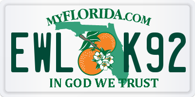 FL license plate EWLK92