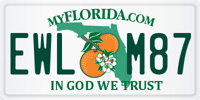 FL license plate EWLM87