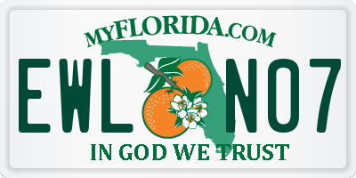 FL license plate EWLN07