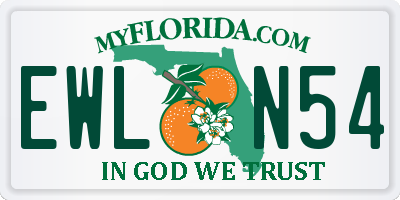 FL license plate EWLN54