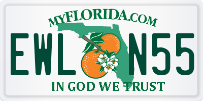 FL license plate EWLN55