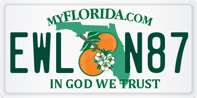 FL license plate EWLN87