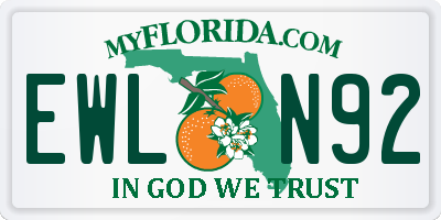 FL license plate EWLN92