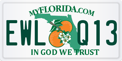 FL license plate EWLQ13