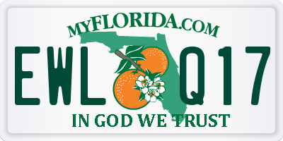 FL license plate EWLQ17