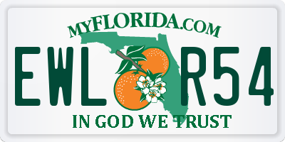 FL license plate EWLR54