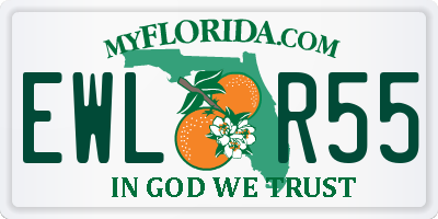 FL license plate EWLR55