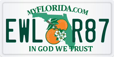 FL license plate EWLR87