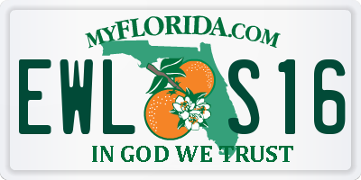 FL license plate EWLS16