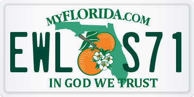FL license plate EWLS71