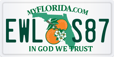 FL license plate EWLS87