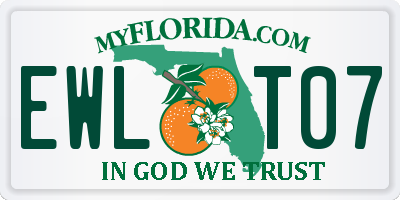 FL license plate EWLT07