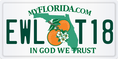 FL license plate EWLT18