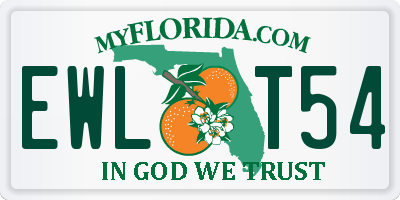 FL license plate EWLT54