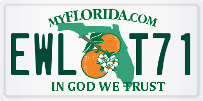 FL license plate EWLT71